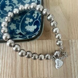 Vintage Harlene Korey Kalibre 925 Sterling silver ball heart tag bracelet